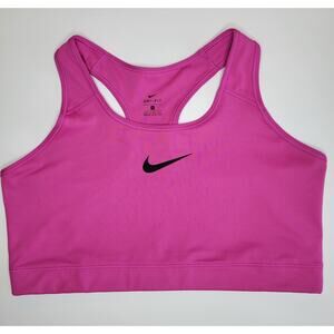NIKE Dri-Fit Swoosh Logo Racerback Sports Bra size 1X Bright Vivid Pink Black